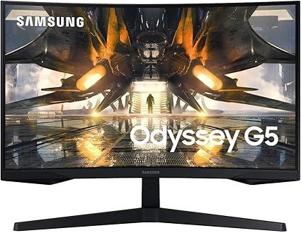 Samsung Odyssey G5 ‎LS27AG550EUXUF 27" Oyuncu Monitörü, 1 MS, 165 Hz, VA, WQHD, Display Port HDMI, Freesync Premium, HDR10, 1000R Kavisli Gaming Monitör LS27AG550EUXU
